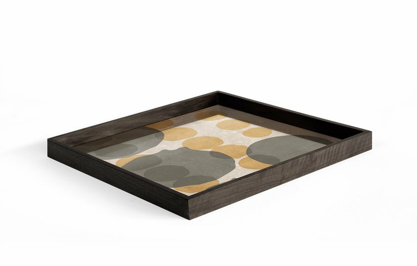 Plateau en verre Layered Dots cannelle 51 x 51 cm - Ethnicraft Accessories - The Cool Republic