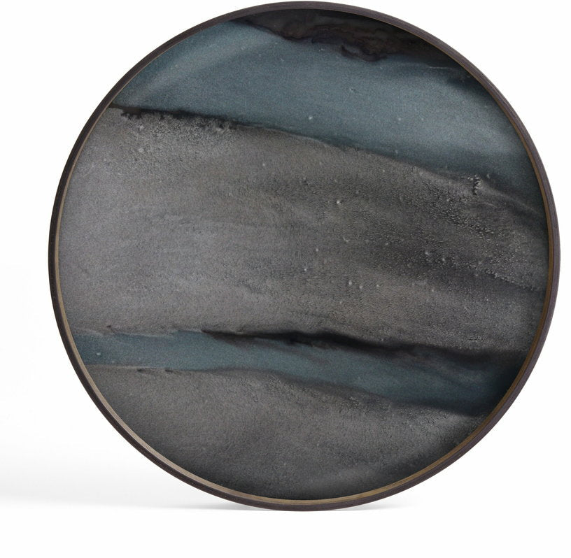 Plateau en verre organique graphite L Linear Flow - Ethnicraft Accessories - The Cool Republic