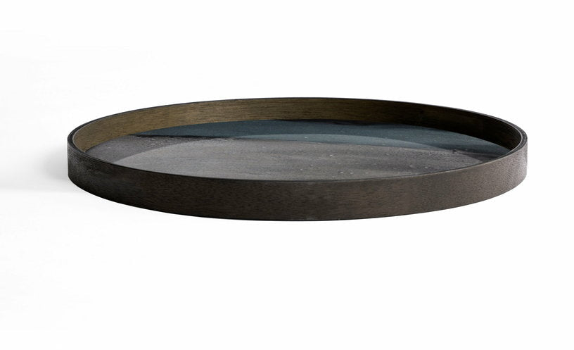 Plateau en verre organique graphite L Linear Flow - Ethnicraft Accessories - The Cool Republic