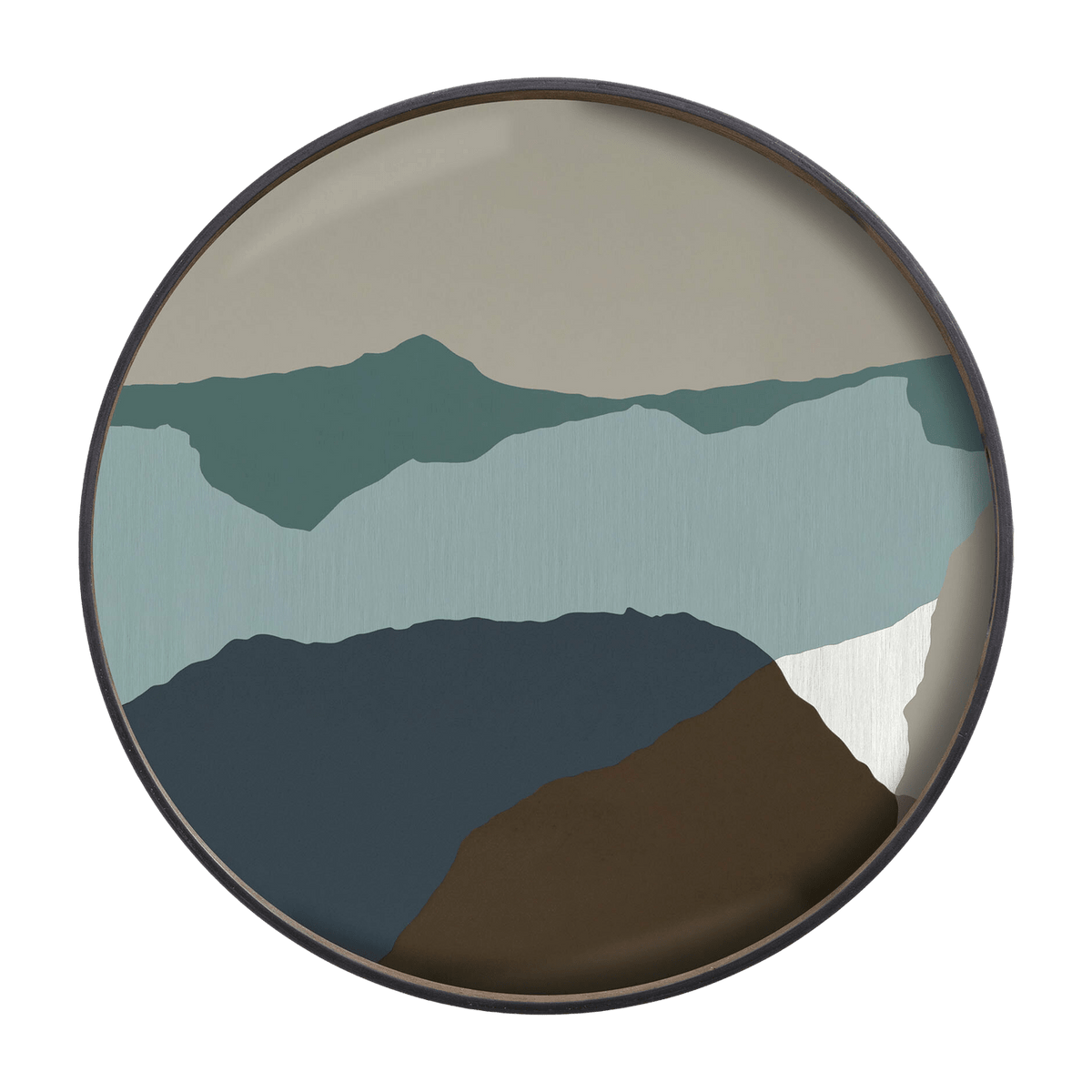 Plateau en verre rond Graphite Wabi Sabi XL - Ethnicraft Accessories - The Cool Republic