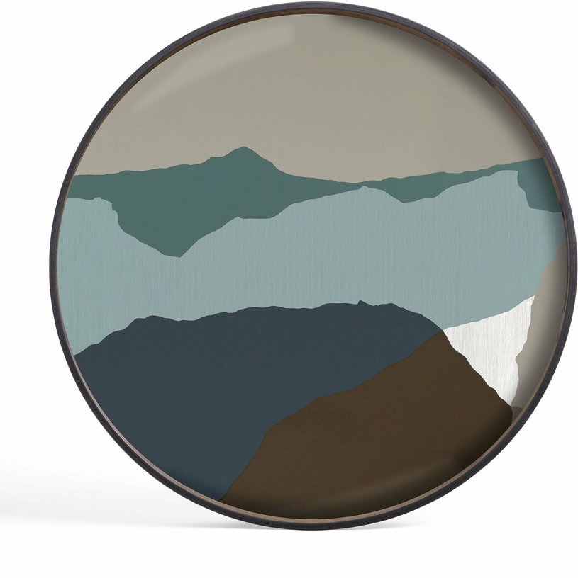 Plateau en verre rond Graphite Wabi Sabi XL - Ethnicraft Accessories - The Cool Republic