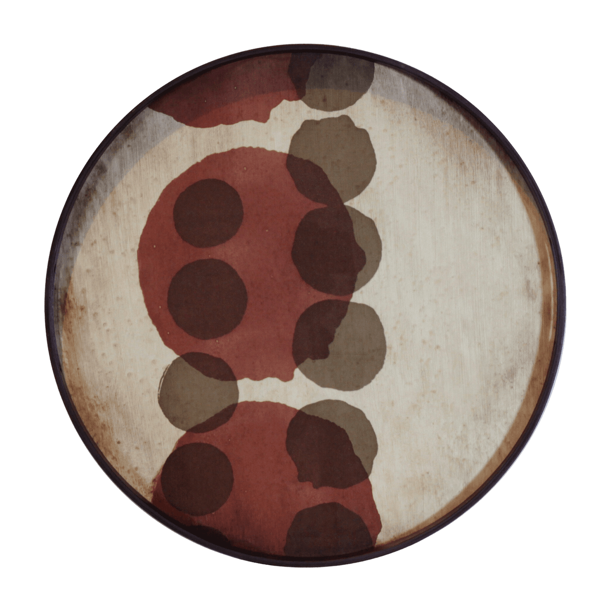 Plateau en verre rouge avec points S Translucent Silhouettes - Ethnicraft Accessories - The Cool Republic