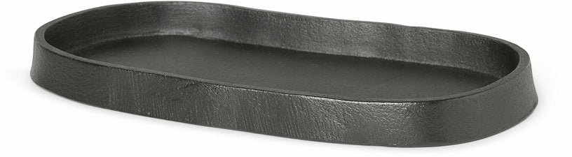 Plateau oval en aluminium noirci 19 x 1,5 x 9,5 cm Yama - Ferm Living - The Cool Republic