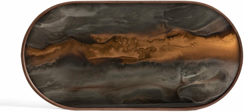 Plateau ovale en verre Bronze Organic M - Ethnicraft Accessories - The Cool Republic