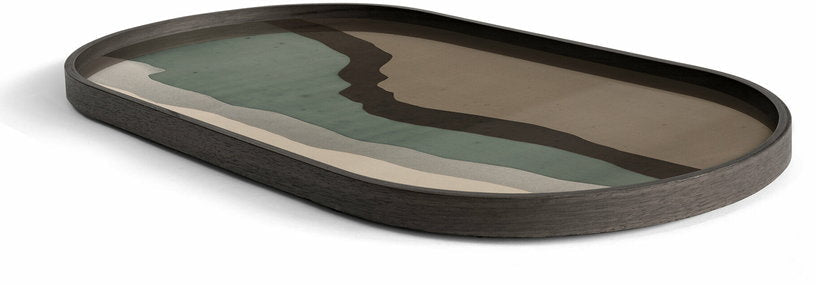 Plateau ovale en verre Graphite Wabi Sabi - Ethnicraft Accessories - The Cool Republic