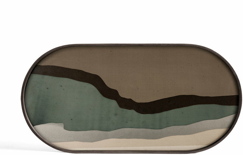 Plateau ovale en verre Graphite Wabi Sabi - Ethnicraft Accessories - The Cool Republic