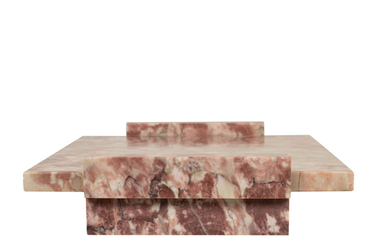 Plateau rectangulaire en marbre rose 40x25x6cm Stanton - Versmissen - The Cool Republic