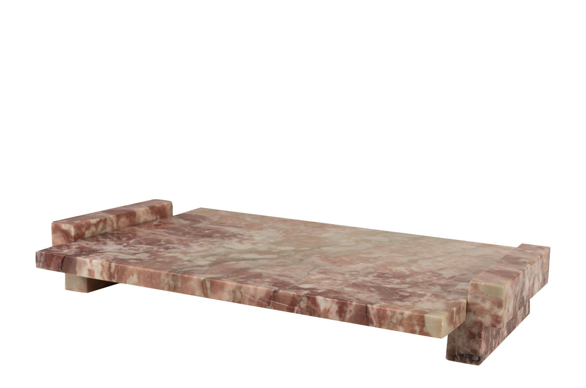 Plateau rectangulaire en marbre rose 40x25x6cm Stanton - Versmissen - The Cool Republic