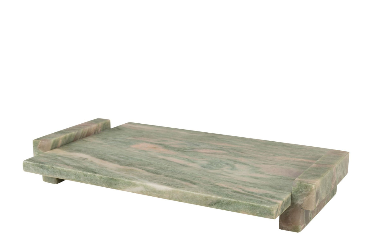 Plateau rectangulaire en marbre vert 40x25x6cm Stanton - Versmissen - The Cool Republic