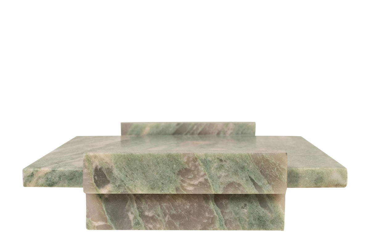 Plateau rectangulaire en marbre vert 40x25x6cm Stanton - Versmissen - The Cool Republic