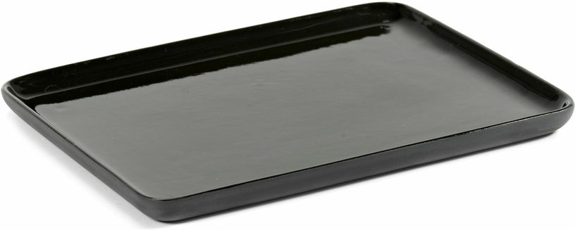 Plateau rectangulaire en porcelaine gris foncé Cose - Serax - The Cool Republic
