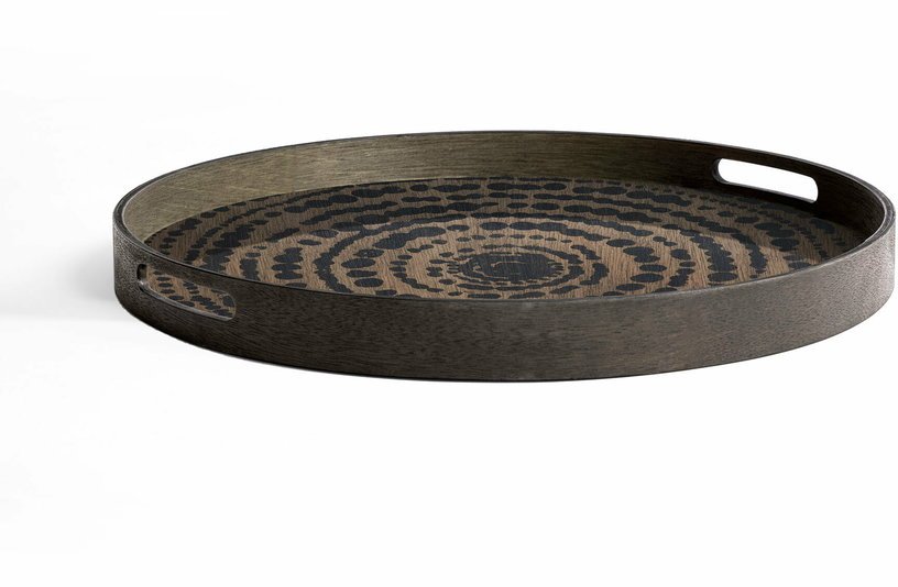 Plateau rond en bois Black Beads S - Ethnicraft Accessories - The Cool Republic