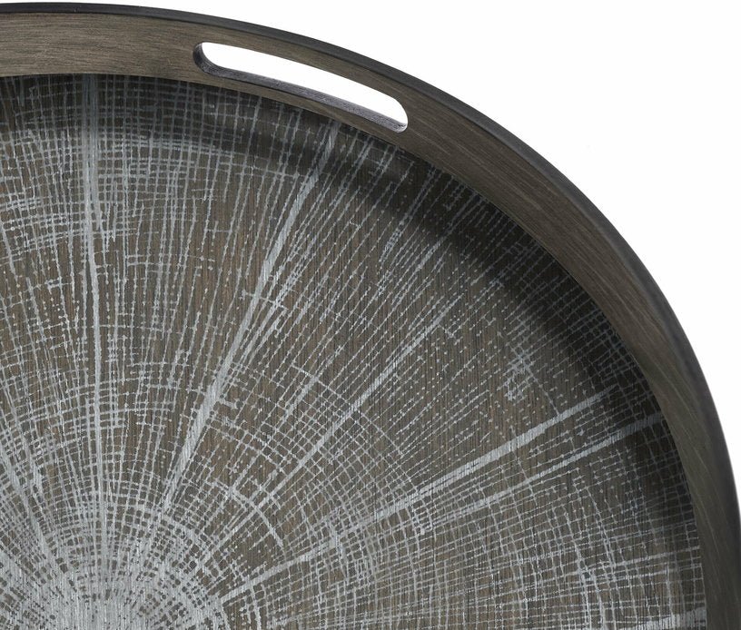 Plateau rond en bois et sérigraphié 48 cm Slice - Ethnicraft Accessories - The Cool Republic