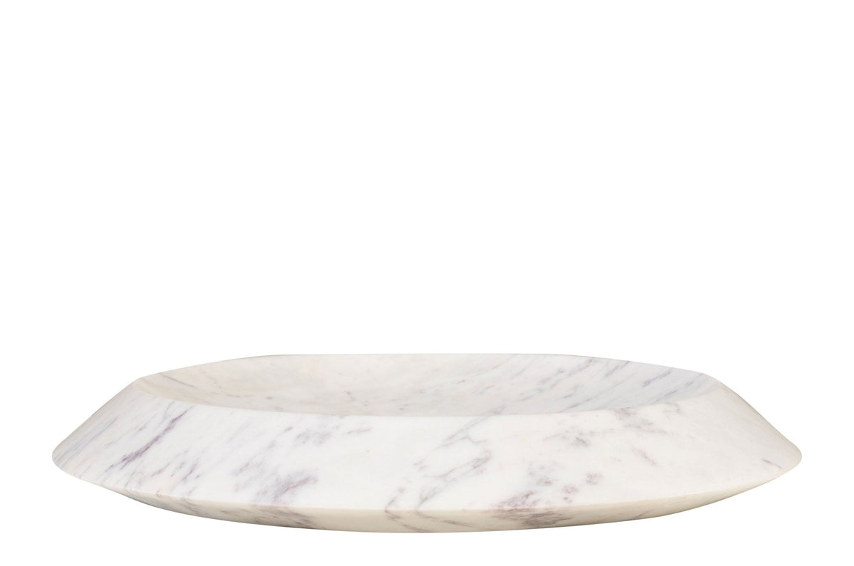 plateau rond en marbre blanc 35,5x7,5cm Kyron - Versmissen - The Cool Republic
