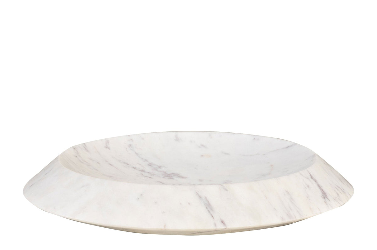 plateau rond en marbre blanc 35,5x7,5cm Kyron - Versmissen - The Cool Republic