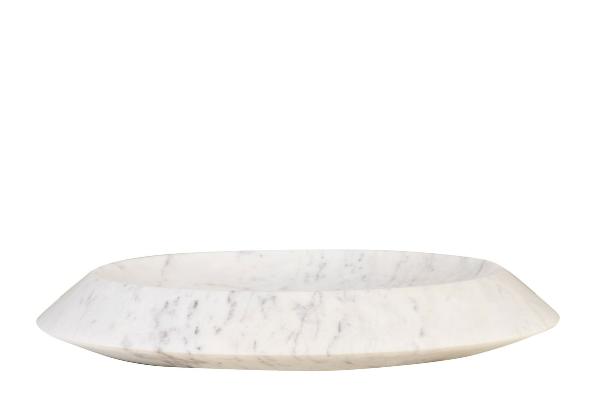 plateau rond en marbre blanc 35,5x7,5cm Kyron - Versmissen - The Cool Republic