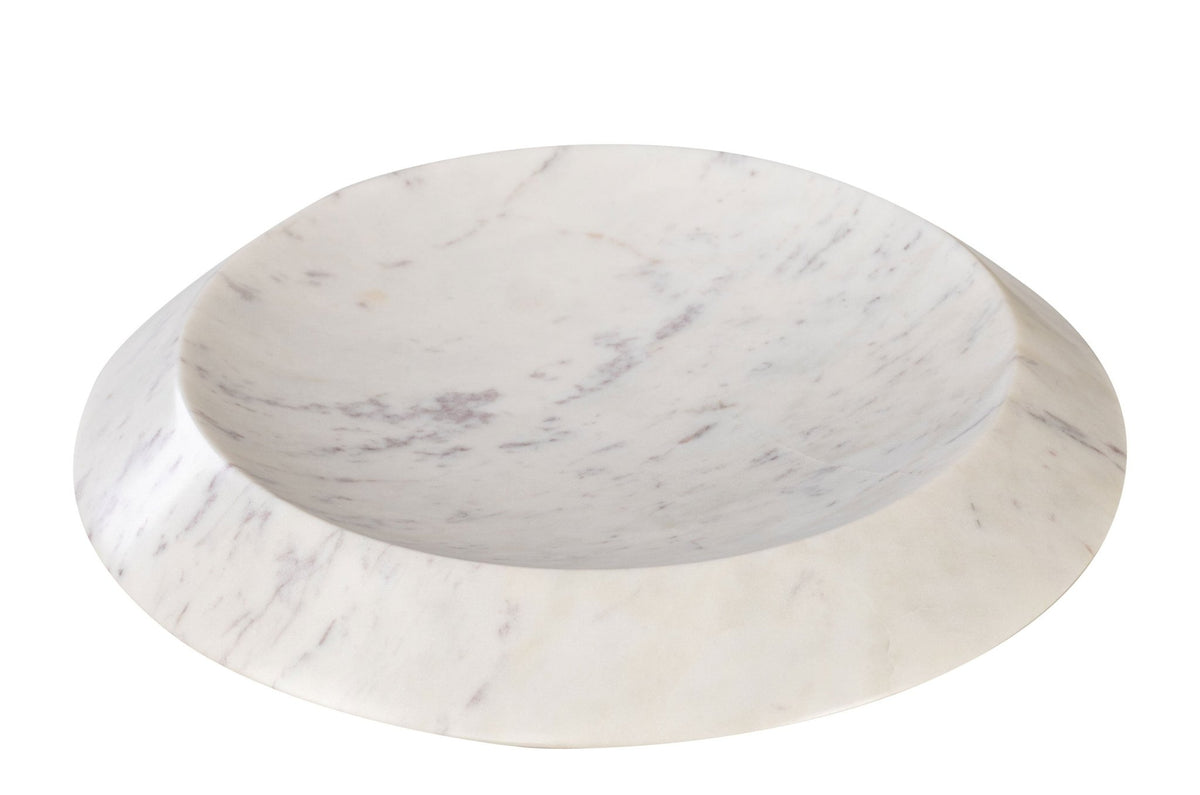 plateau rond en marbre blanc 35,5x7,5cm Kyron - Versmissen - The Cool Republic