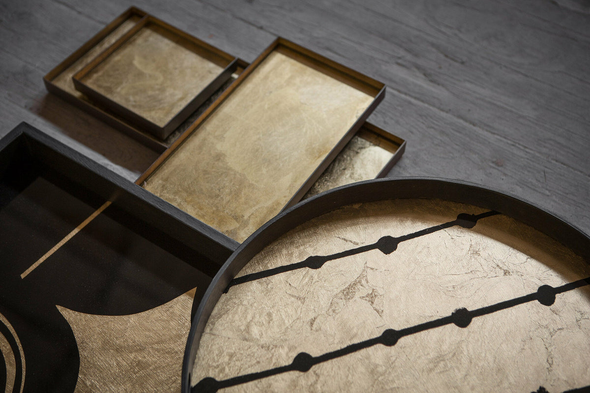 Plateau rond en miroir Brown Dots - Ethnicraft Accessories - The Cool Republic
