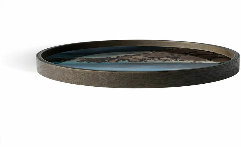 Plateau rond en verre bleu 30 cm Organic - Ethnicraft Accessories - The Cool Republic