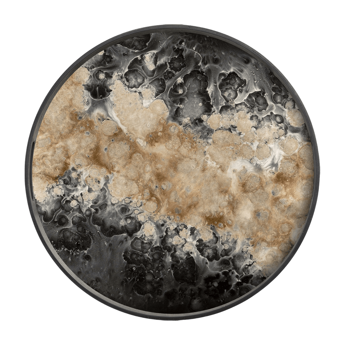 Plateau rond en verre noir 48 cm Organic - Ethnicraft Accessories - The Cool Republic