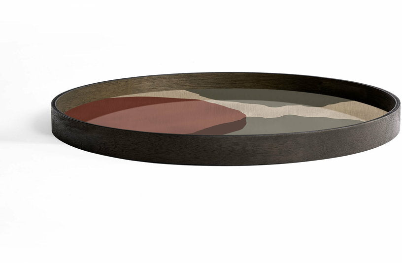 Plateau rond en verre Overlapping Dots L - Ethnicraft Accessories - The Cool Republic