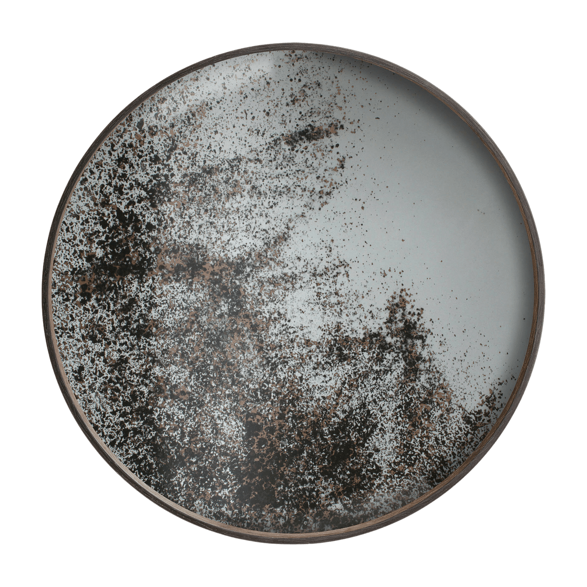 Plateau rond miroir vieilli et bord en bois 61 cm Clear - Ethnicraft Accessories - The Cool Republic