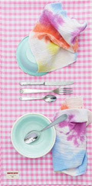 Pochette Duo d'art de la table framboise écrasée 2 personnes - Maryne Guyot créations - The Cool Republic