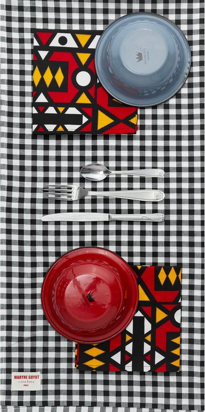 Pochette Duo d'art de la table réglisse douce 2 personnes - Maryne Guyot créations - The Cool Republic