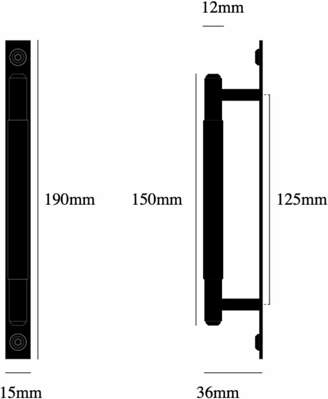 Poignée barre avec plaque arrière en métal noir 19 cm Linear - Buster+Punch - The Cool Republic