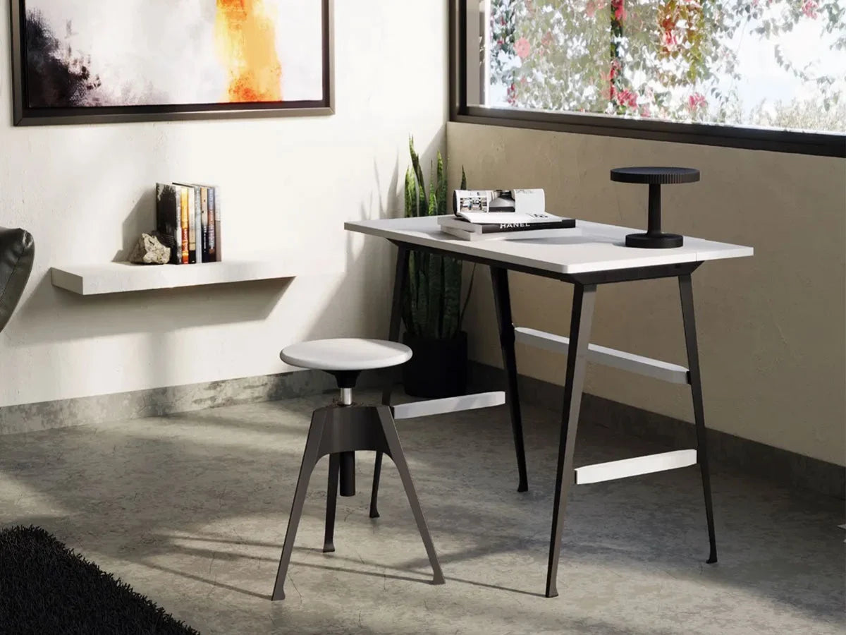 مقعد من الخشب والفولاذ الأسود والأبيض Portable Atelier - Driade