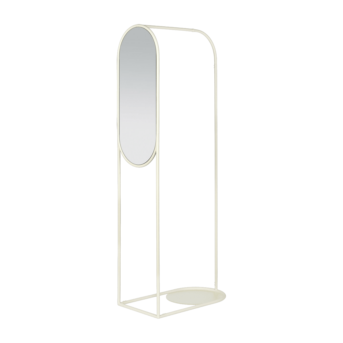 Portant avec miroir en métal blanc Archie - Broste Copenhagen - The Cool Republic
