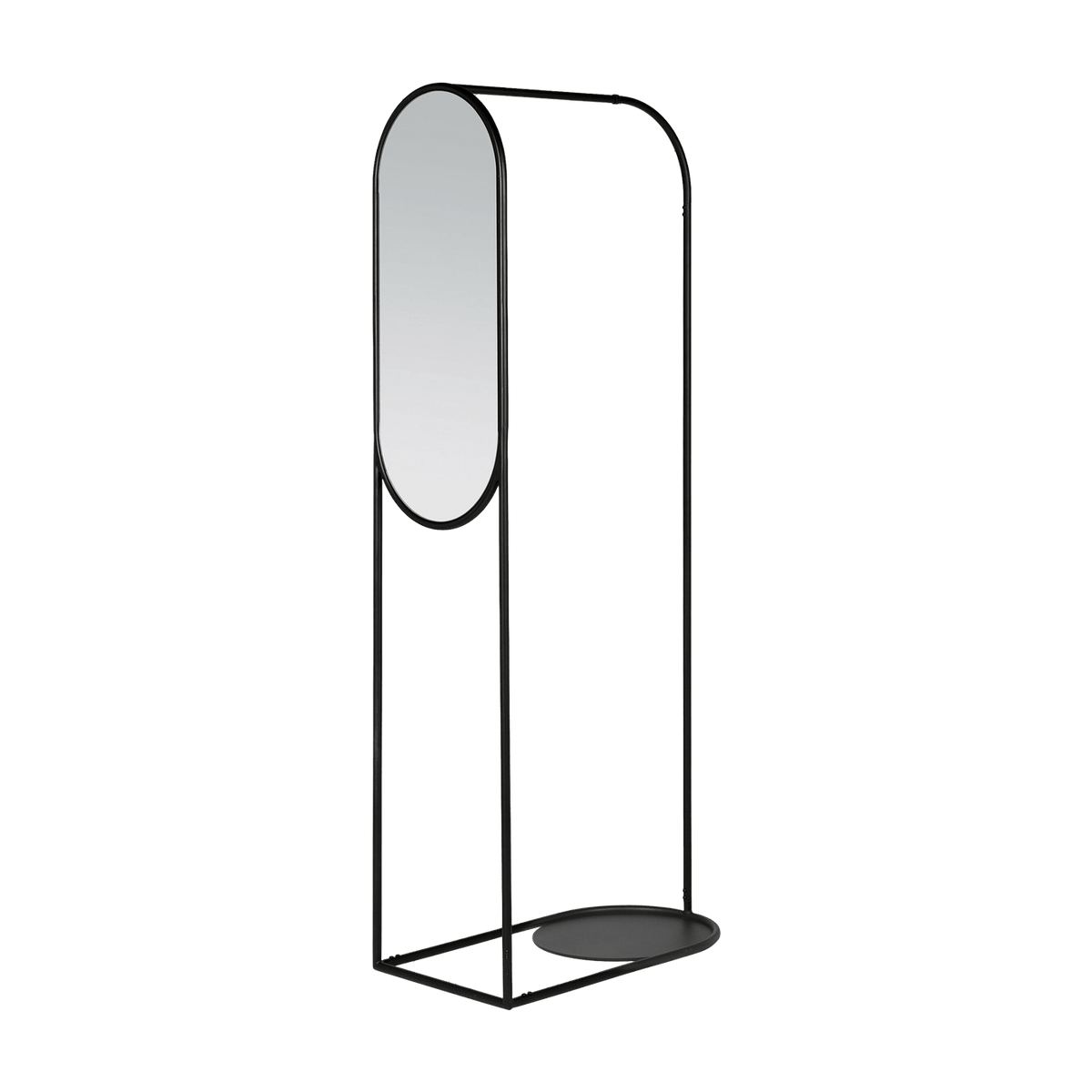 Portant avec miroir en métal noir Archie - Broste Copenhagen - The Cool Republic