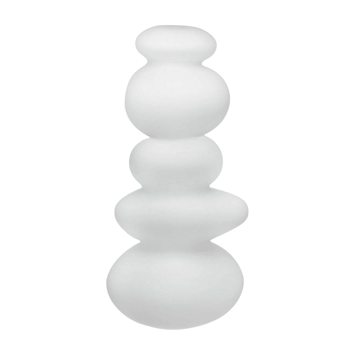 Cairn Candle Holder Medium Sandblasted Opal White - Nude Glass - The Cool Republic