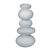Cairn Candle Holder Medium Sandblasted Opal Grey - Nude Glass - The Cool Republic