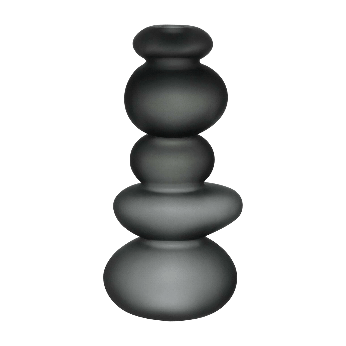 Cairn Candle Holder Medium Sandblasted Smoke - Nude Glass - The Cool Republic