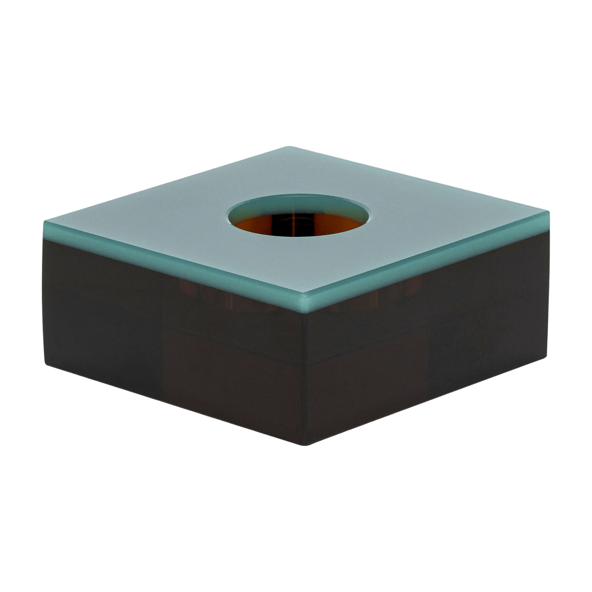 Flux Tealight Holder Green/Brown - Hübsch - The Cool Republic