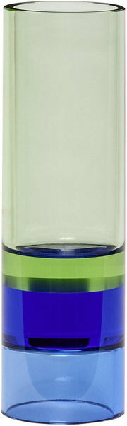 Porte - bougie en cristal vert et bleu Astro - Hübsch - The Cool Republic