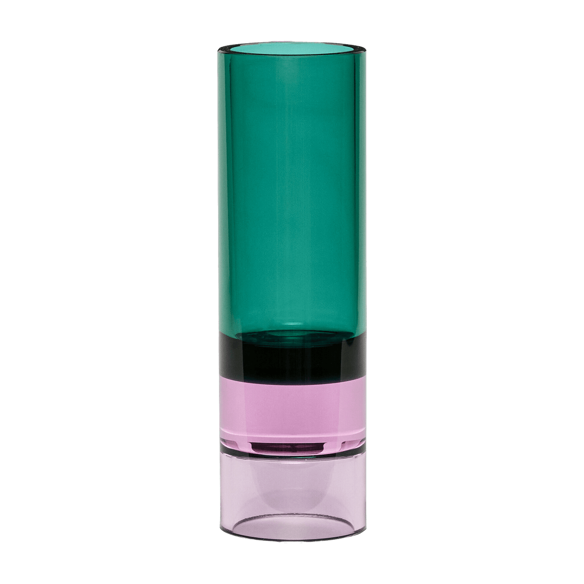 Porte-bougie en cristal vert et rose Astro - Hübsch - The Cool Republic