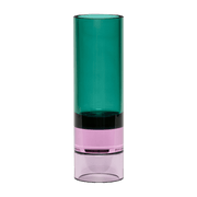 Porte-bougie en cristal vert et rose Astro - Hübsch - The Cool Republic