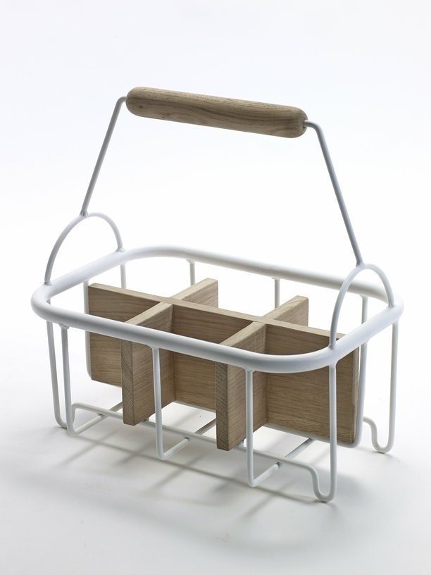 Porte - bouteille en fer blanc et en chêne naturel - Serax - The Cool Republic