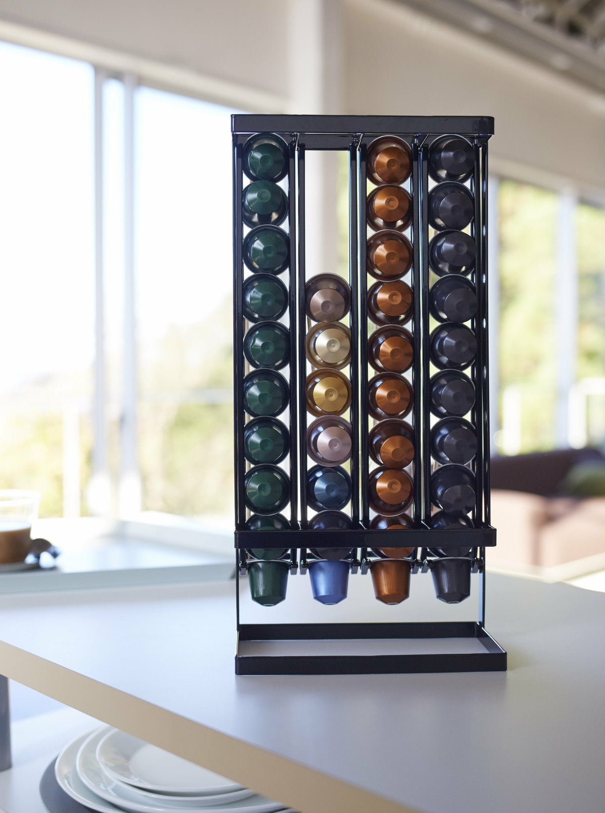 Porte-capsules de café en acier noir S Tower - Yamazaki - The Cool Republic
