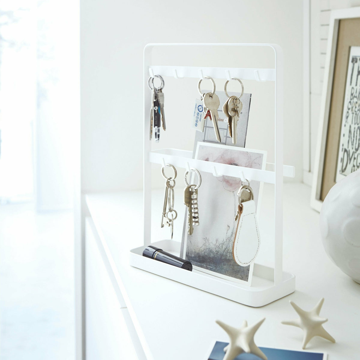 Porte-clés en acier blanc Smart - Yamazaki - The Cool Republic