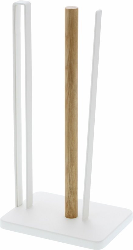 Porte essuie - tout en acier et bois blanc Tosca - Yamazaki - The Cool Republic