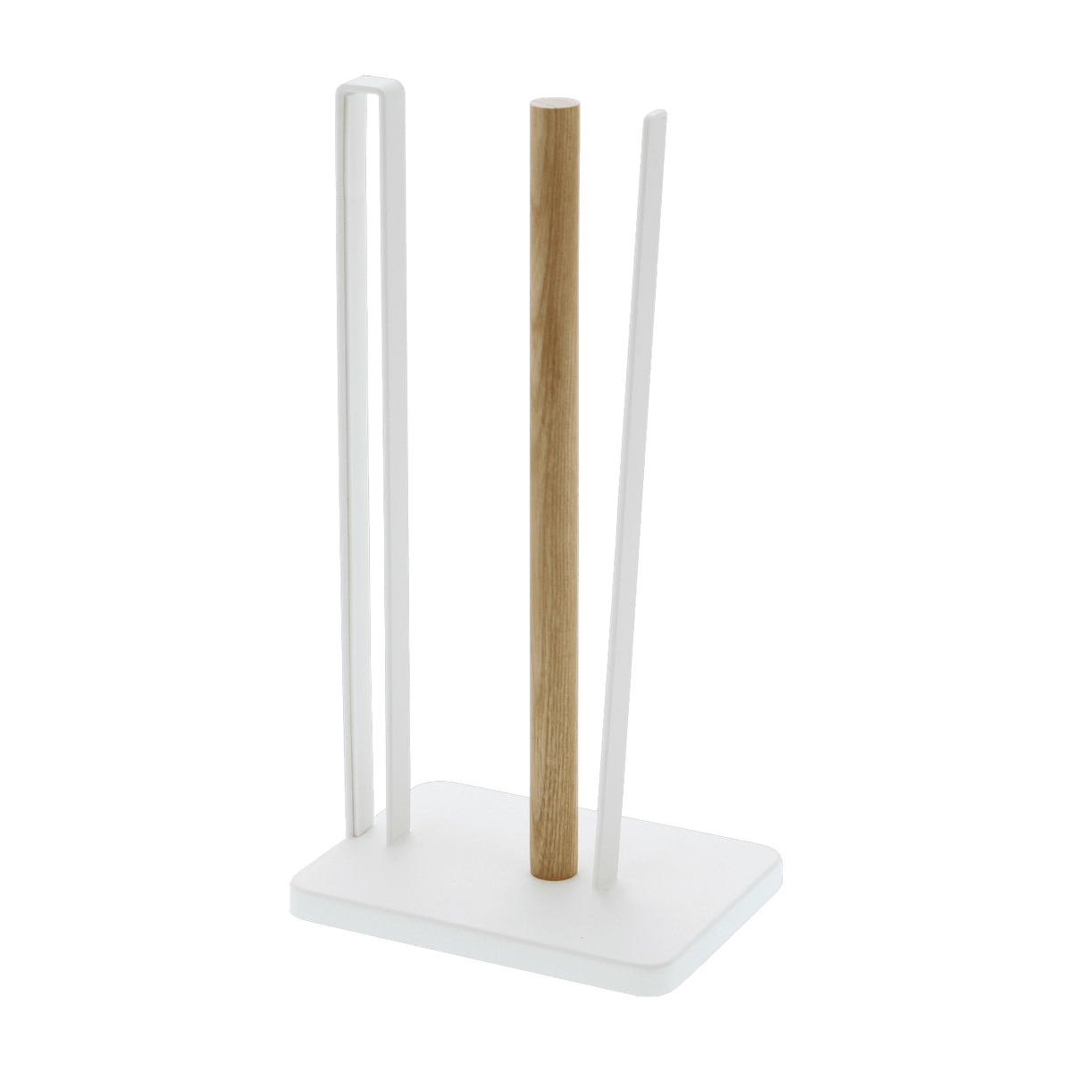 Porte essuie-tout en acier et bois blanc Tosca - Yamazaki - The Cool Republic
