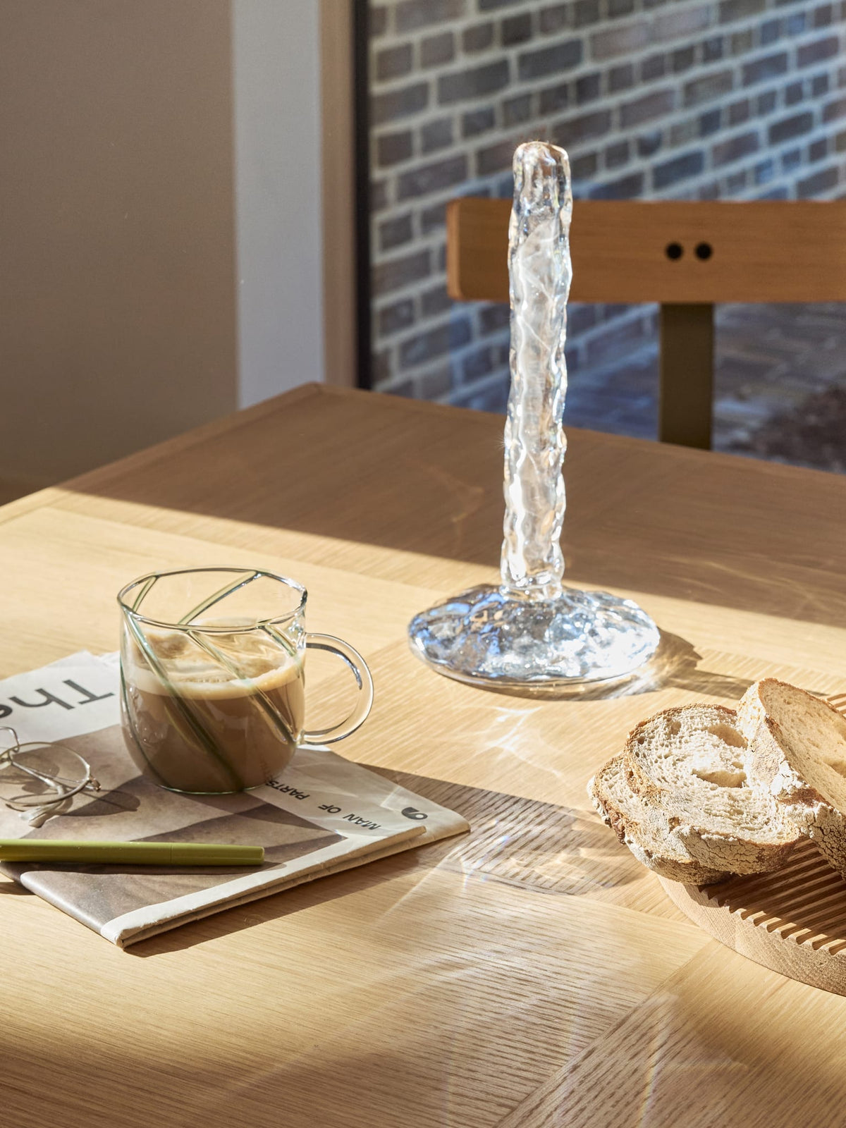 Porte-essuie-tout en verre transparent 28cm Meisui - Hübsch — vue 5