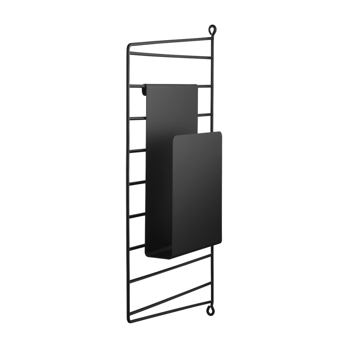 Porte magazine 5x27x17cm en acier noir (sans montant) - String furniture - The Cool Republic