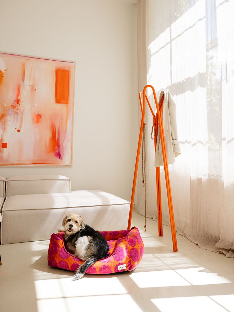 Porte-manteau en acier orange sprizz 56x169cm Charles - Metallbude - The Cool Republic