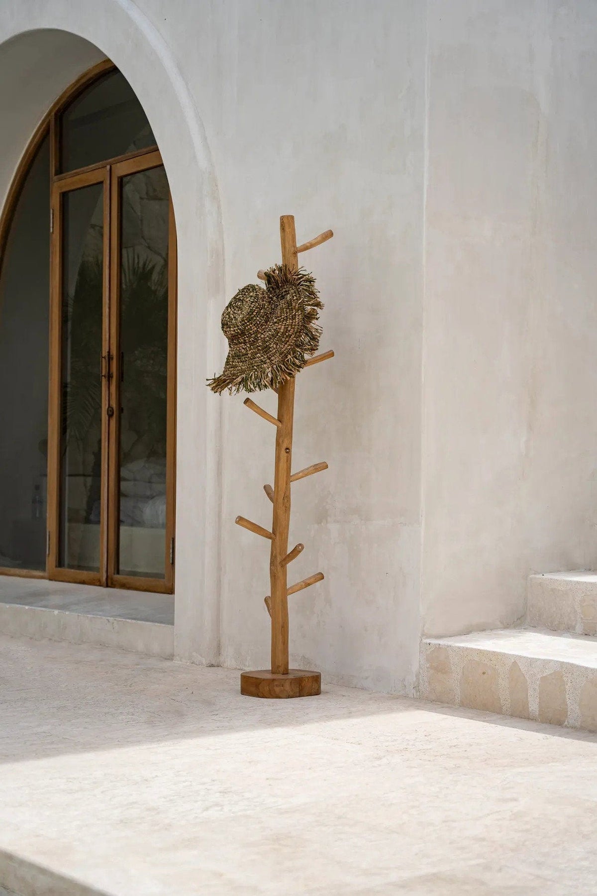 Porte-manteau en teck naturel marron 25x160cm Coat Hanger - Bazar Bizar — vue 3