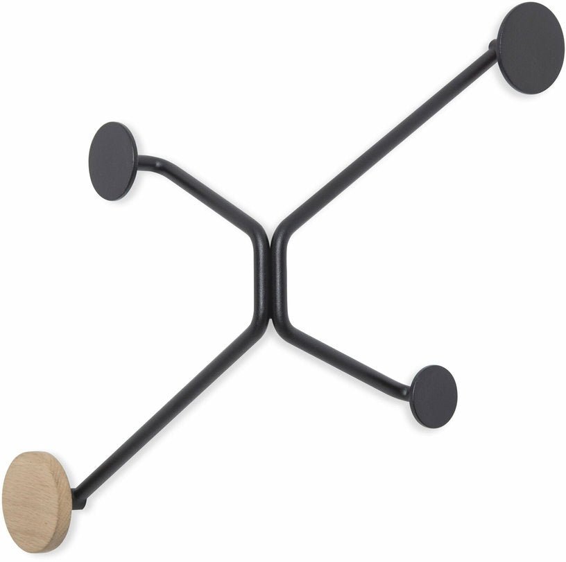 Porte - manteaux en chêne blanchi et acier noir Outer Corners - Gazzda - The Cool Republic