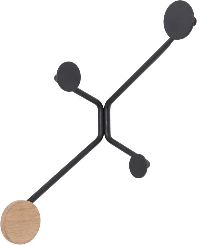 Porte - manteaux en chêne blanchi huilé et acier noir Inner Corners - Gazzda - The Cool Republic